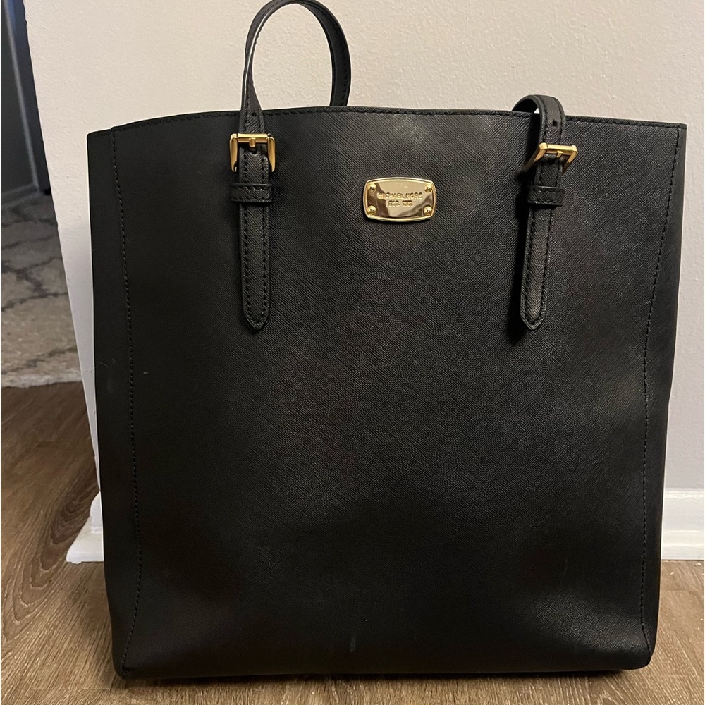 Michael Kors Black Tote with Gold Hardware
